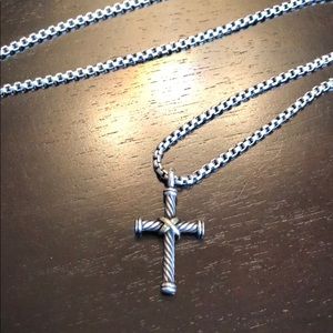 David Yurman cable cross pendant and chain